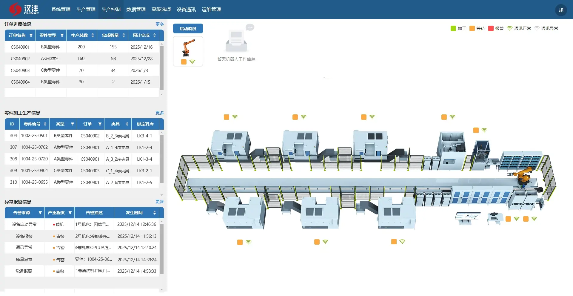 大型壳体类零件自动化产线